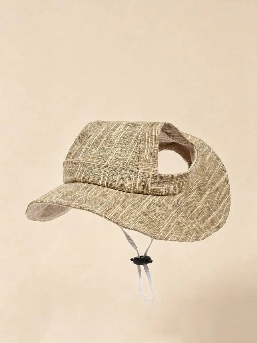 Polyester Pet Sun Hat With Ear Holes Adjustable Anti Slip