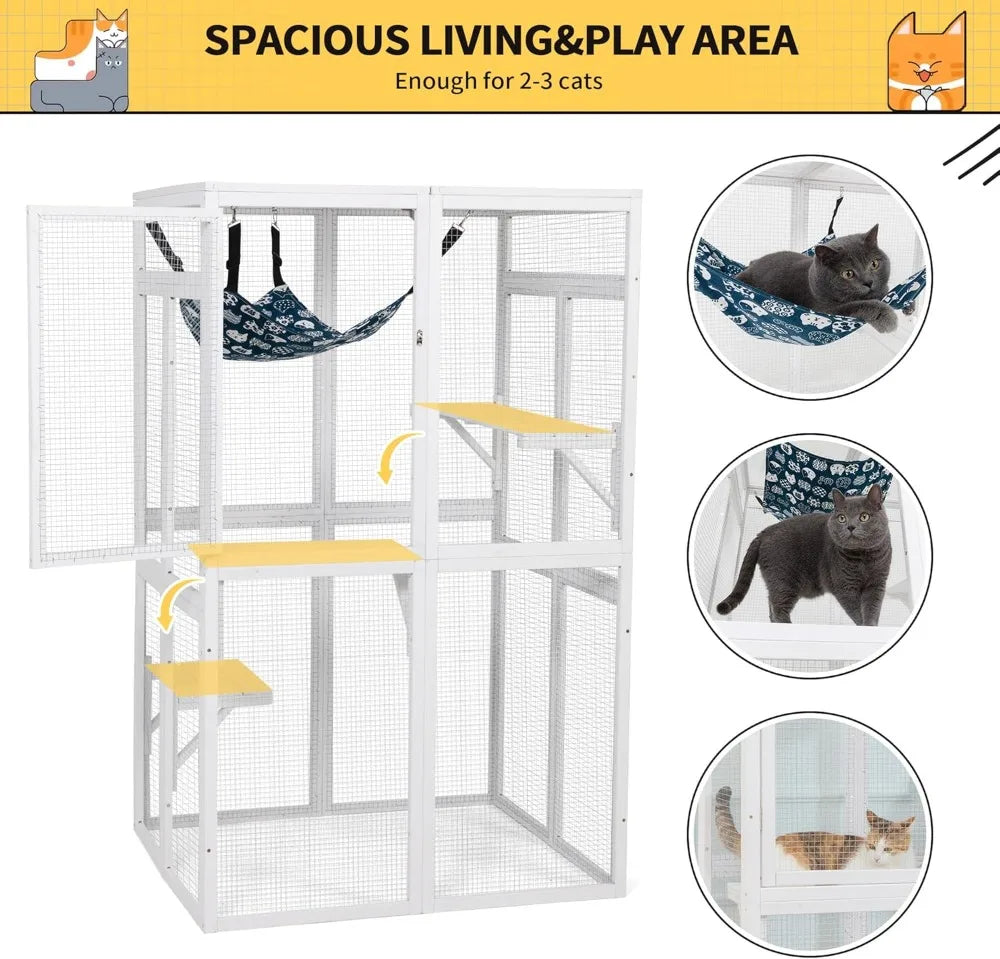 Catio Outdoor Cat Enclosure Wood Window Access For Patio