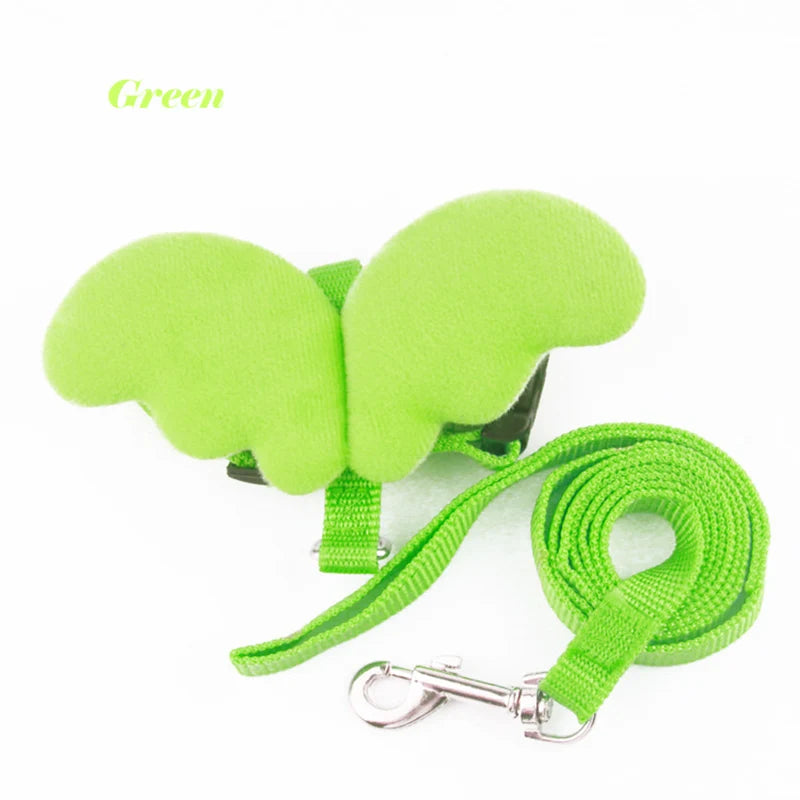 Cute Angel Wing Rabbit Harness And Leash For Pets Adjustable