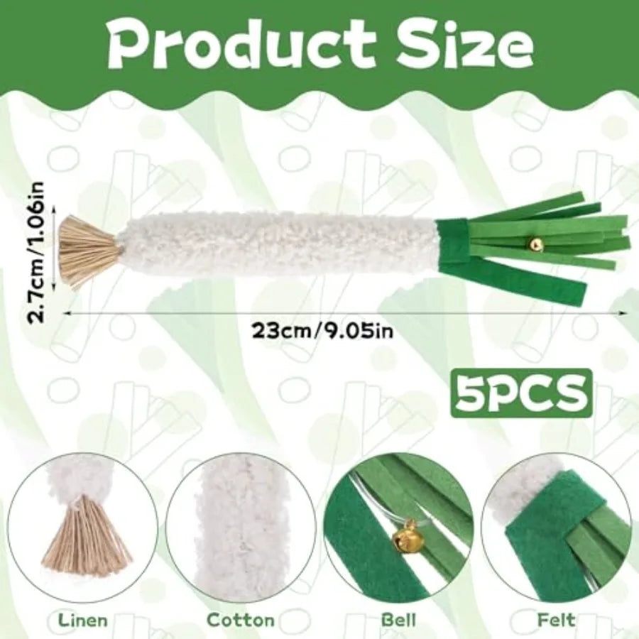Wood Knotweed Felt Chew Sticks For Cat Dental Care 5 Pack