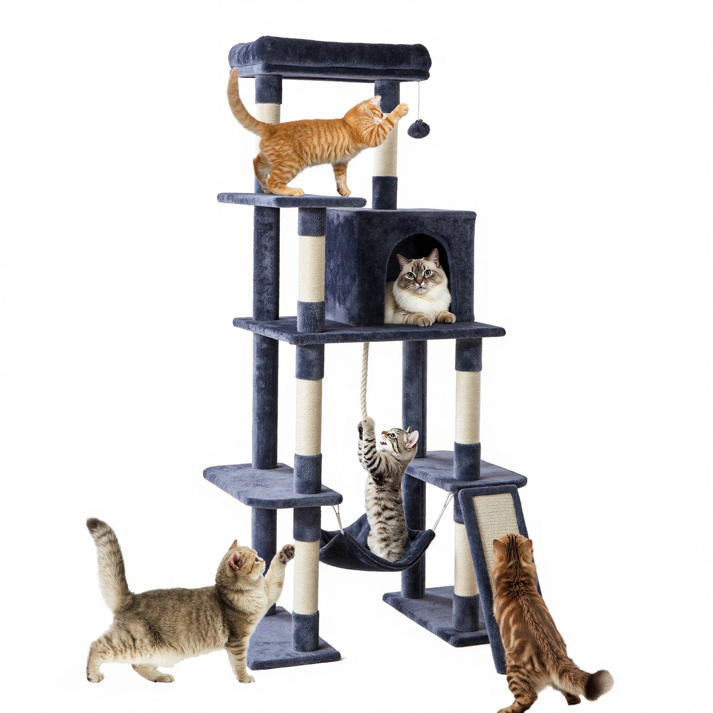 JHK Cat Tree Tall Multi Cat Climbing Tower Indoor Furniture