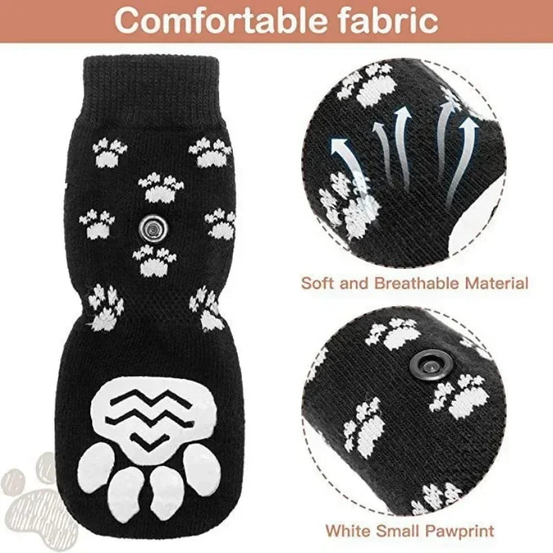 Dog Anti Slip Socks With Paw Pattern For Indoor Protection