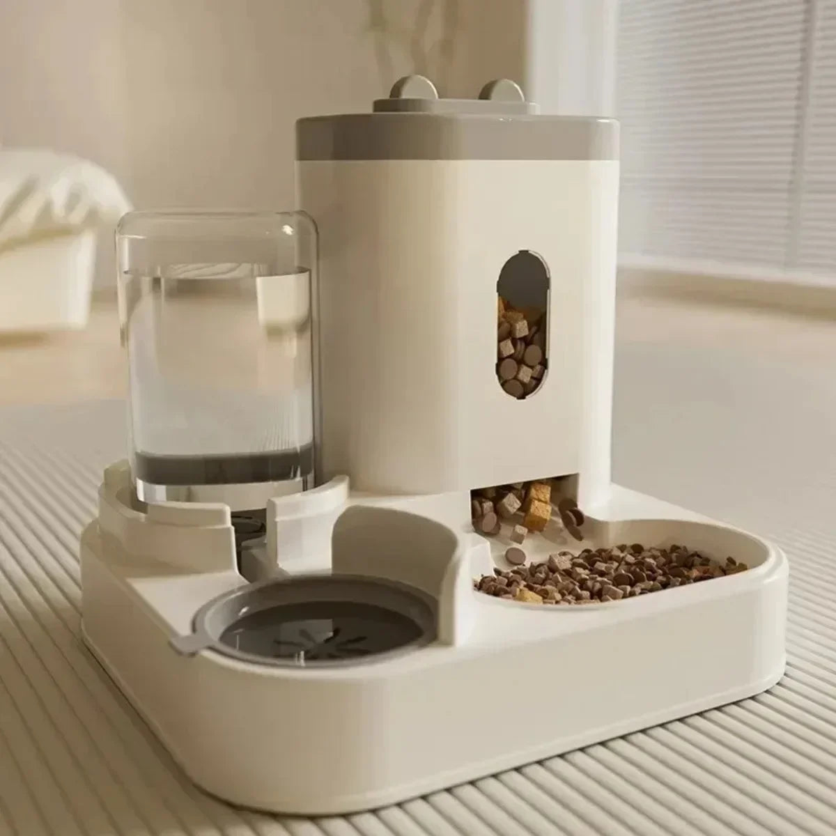 Automatic Dog Cat Feeder With Water Fountain And Ample Capacity