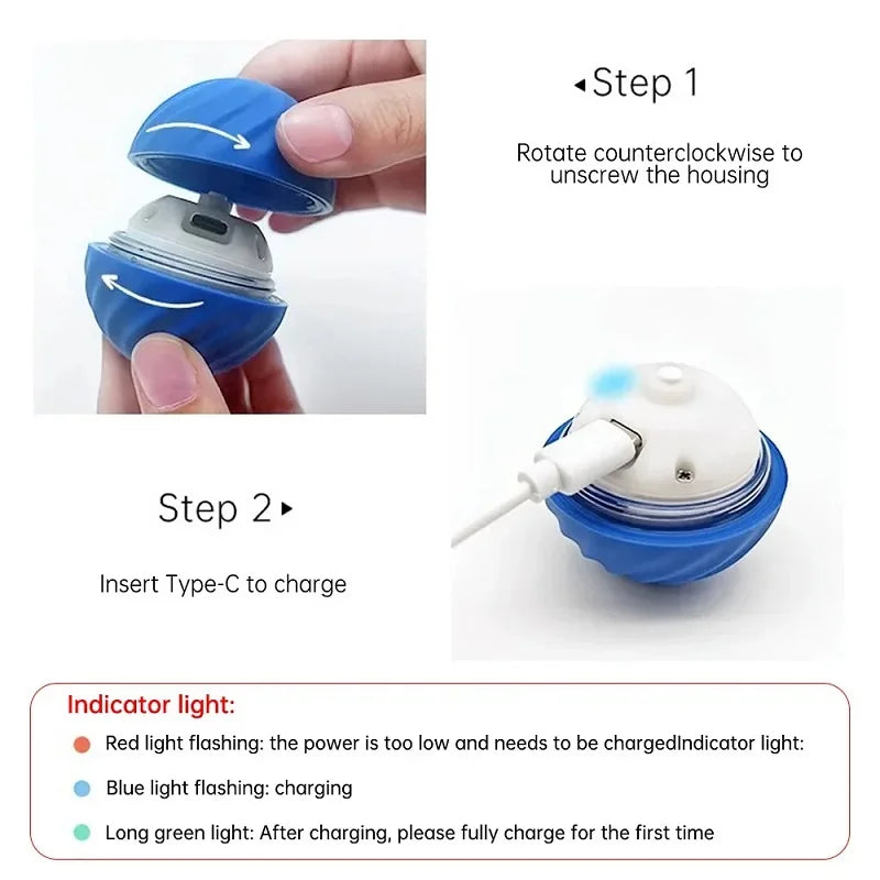 Automatic Moving Ball Dog Toy USB Interactive Chew Ball