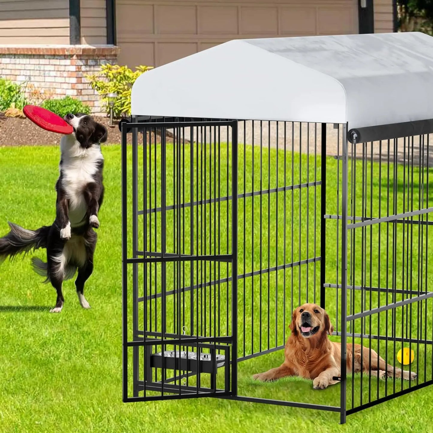 TWISTER.CK Outdoor Heavy Duty Dog Kennel Walk In With Roof