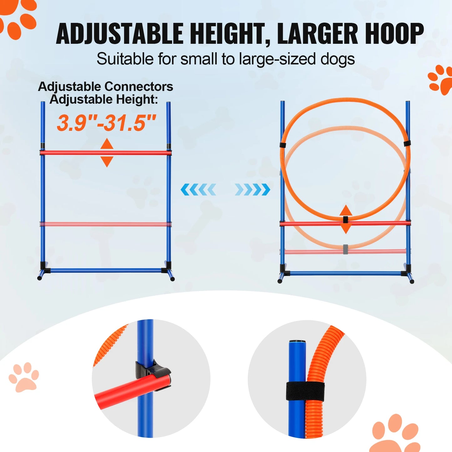 SucceBuy Dog Agility Training Set With Adjustable Hurdles Poles
