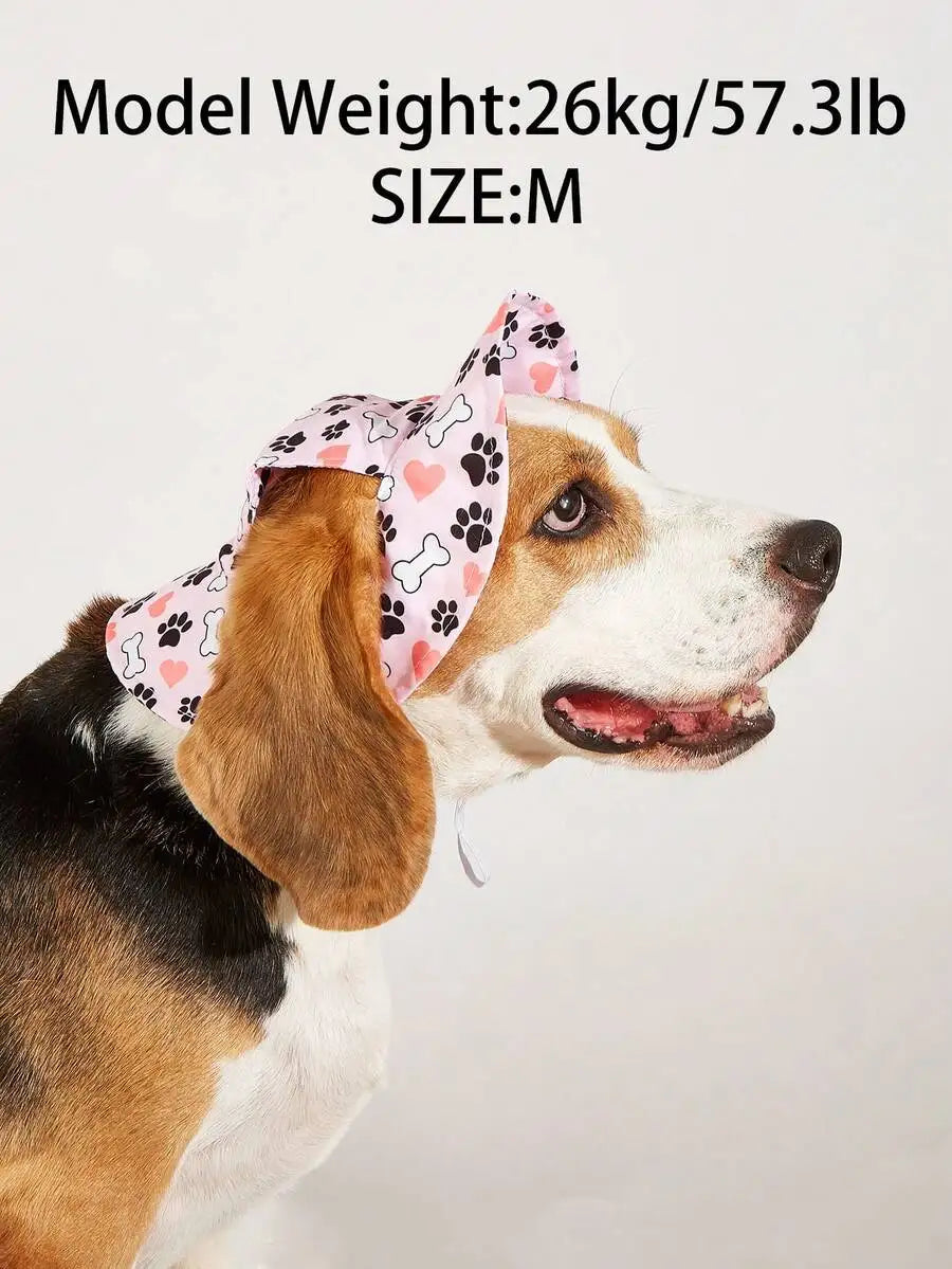 Polyester Sunflower Windproof Dog Hat With Ear Exposed Design