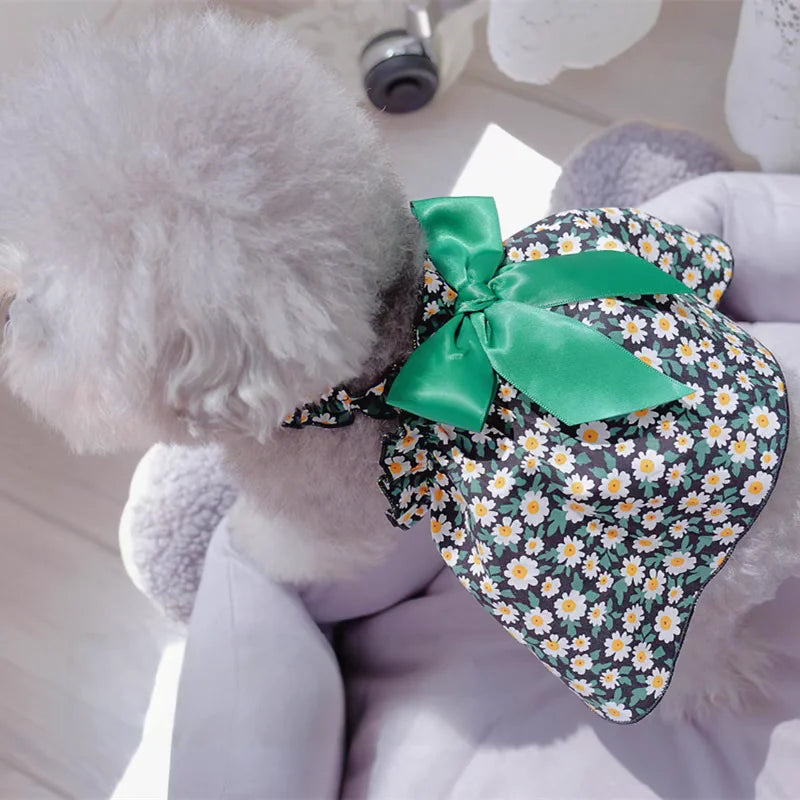 Fashion Cat And Dog Dress Sleeveless Floral Style For Pets