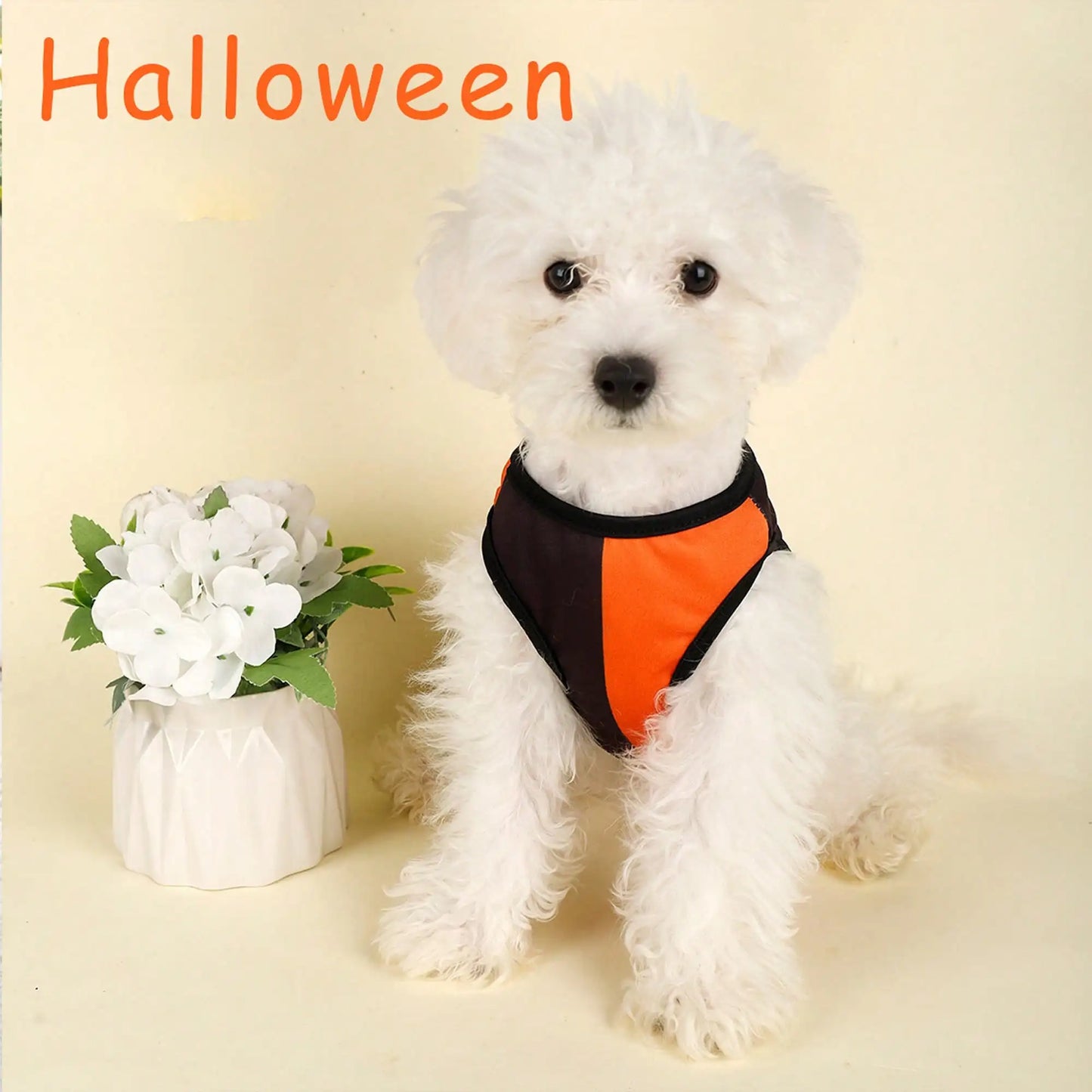 Dog Costume Funny Pumpkin Print Dog Shirt Holiday Apparel For Festival Party Events