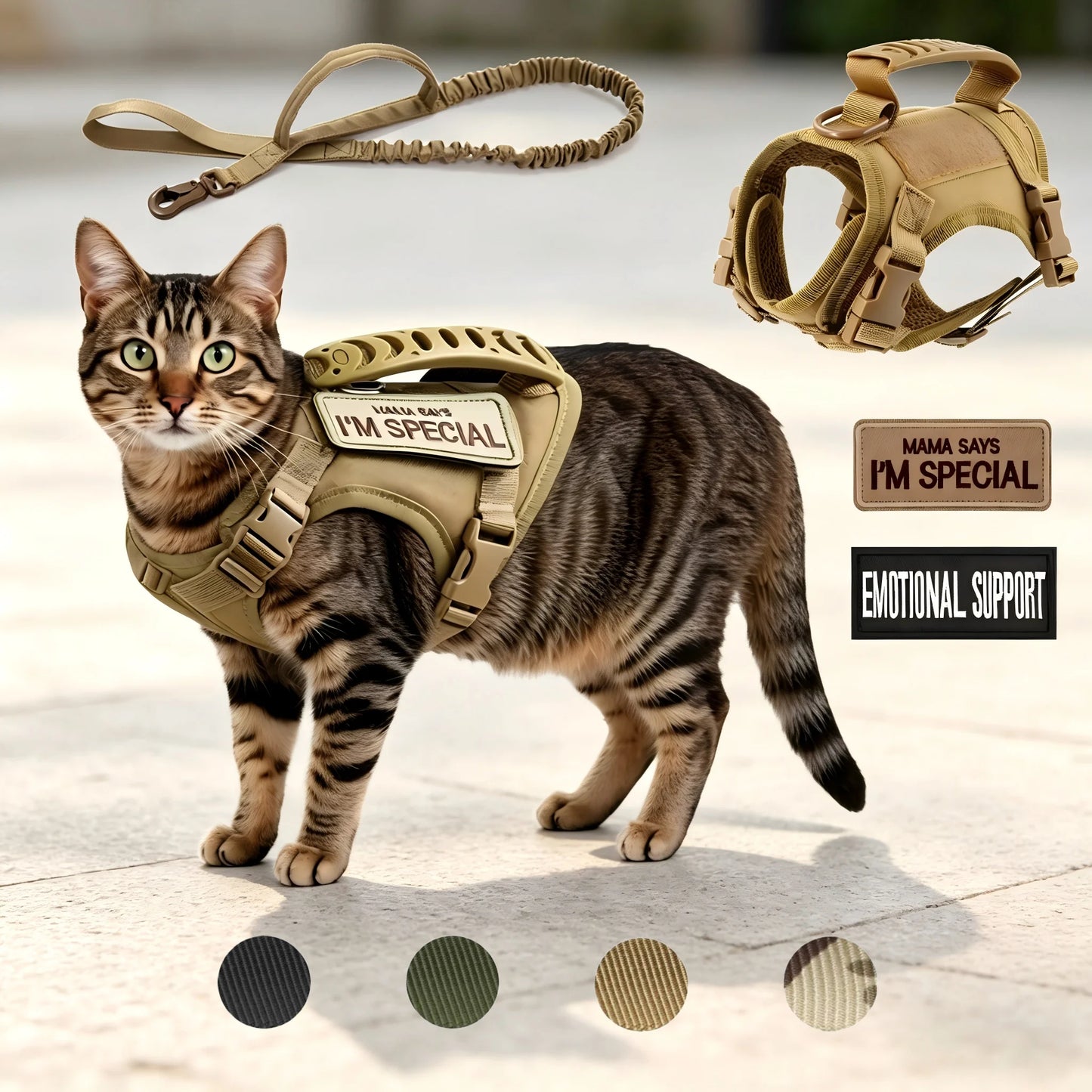 Safe Tactical Cat Harness Vest for Cats and Small Dogs