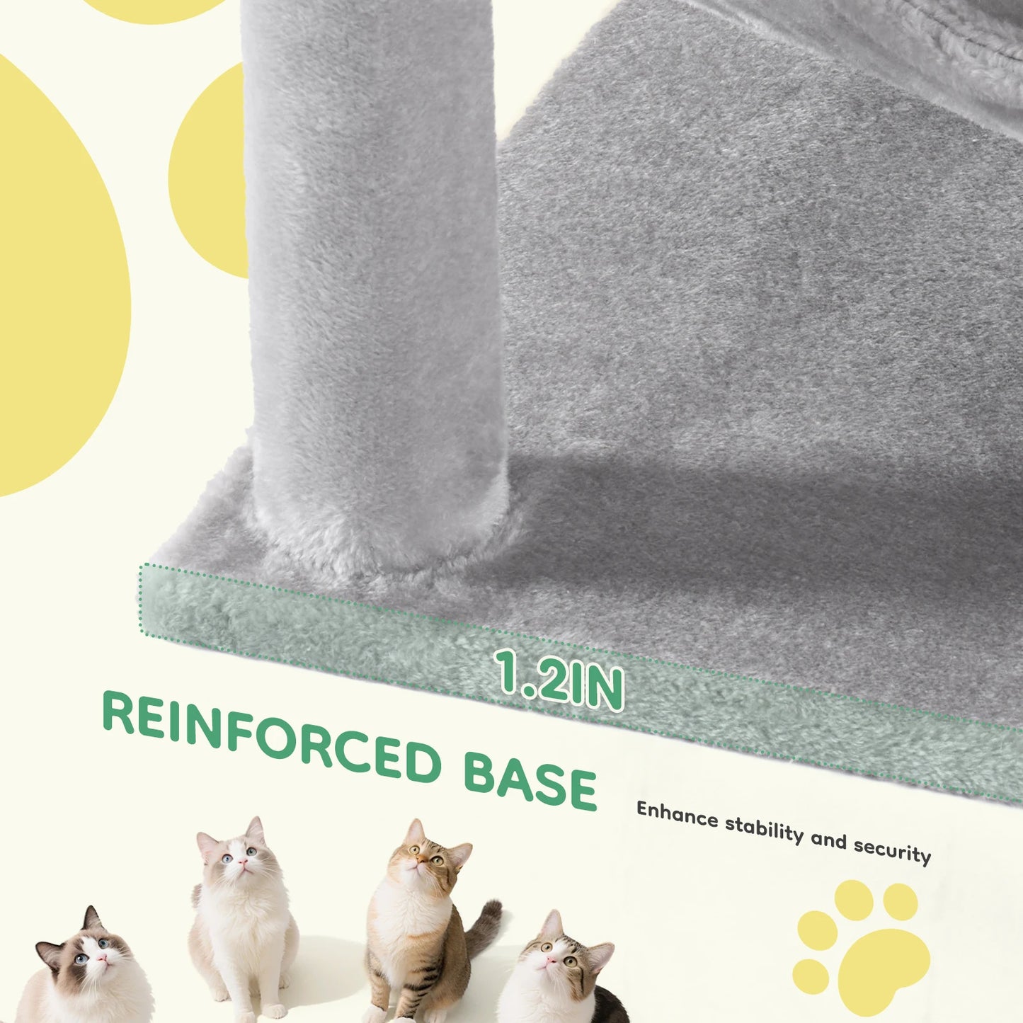 JHK Cat Tree Tall Multi-Cat Climbing Tower With Sisal Posts
