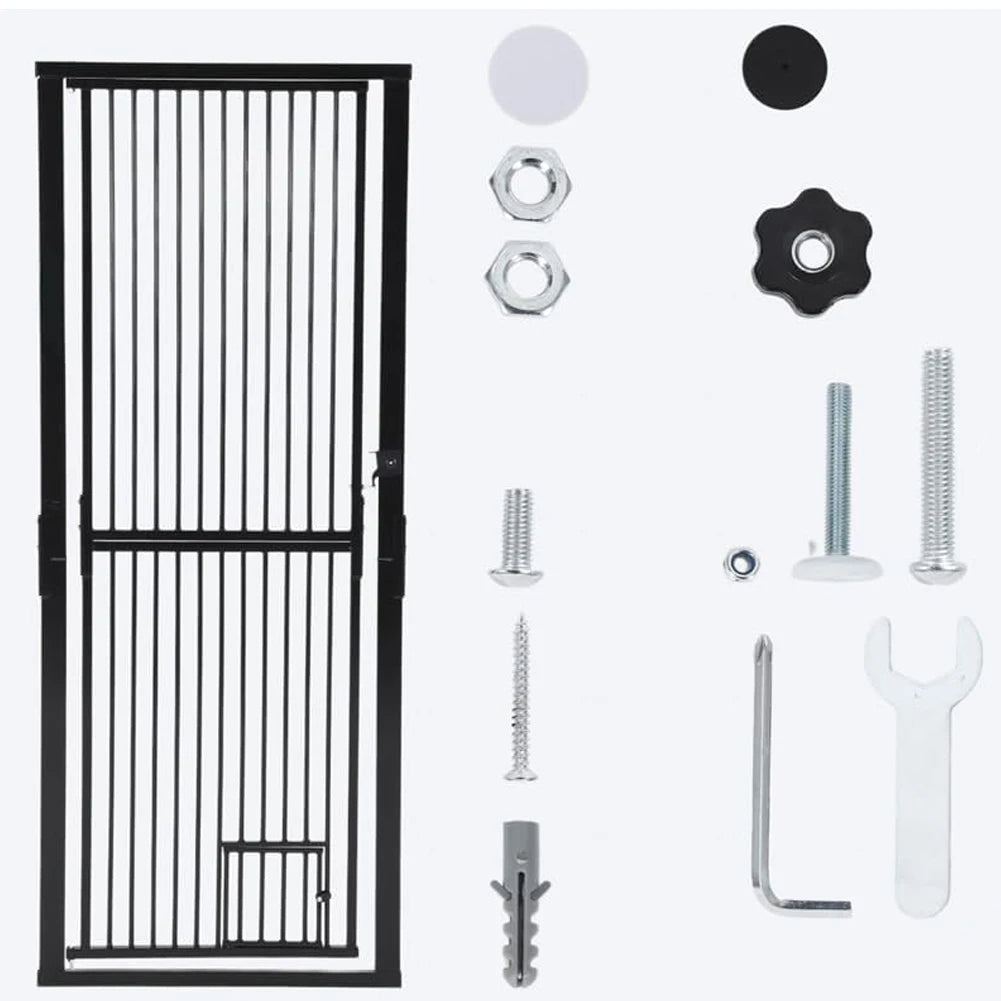 HiMISS Pressure Mounted Cat Gate With Door For Stairs And Kitchens