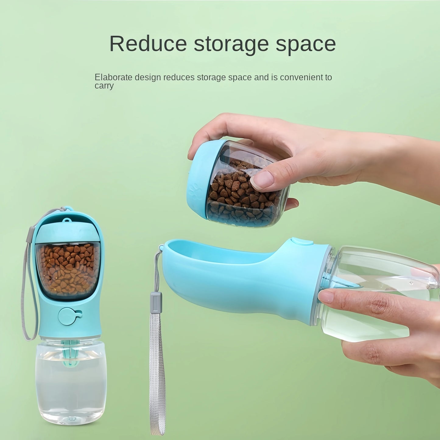Portable Pet Water Bottle With Storage For Dogs And Cats Outdoor Travel