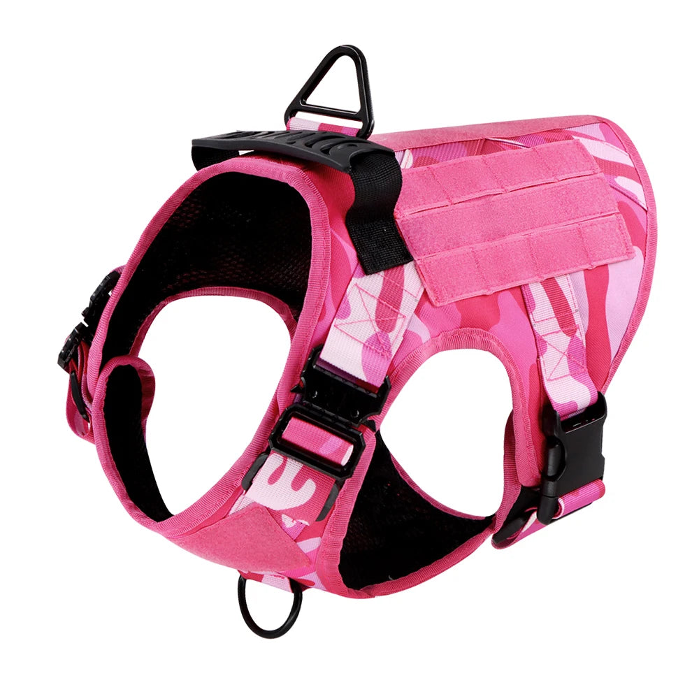 Military Camouflage Dog Harness Vest With Leash For Training