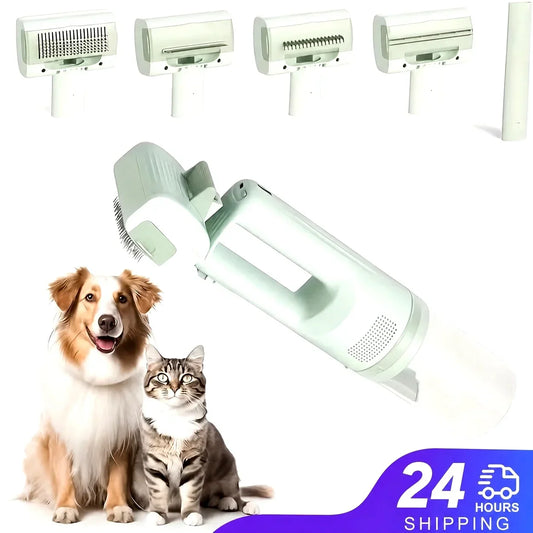 Cat Grooming Vacuum Kit With 5 Brushes For All Pets