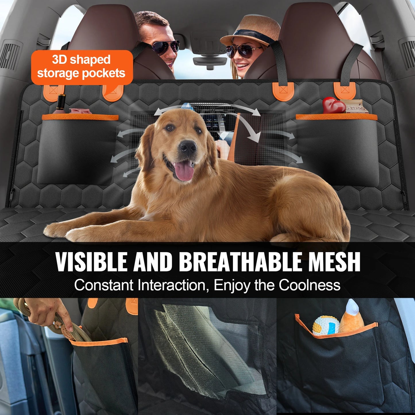 SucceBuy Back Seat Extender Dog Car Seat Cover Mesh Window