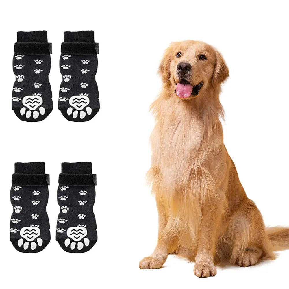 Anti Slip Dog Socks 4 Pack For Paw Protection Scratch