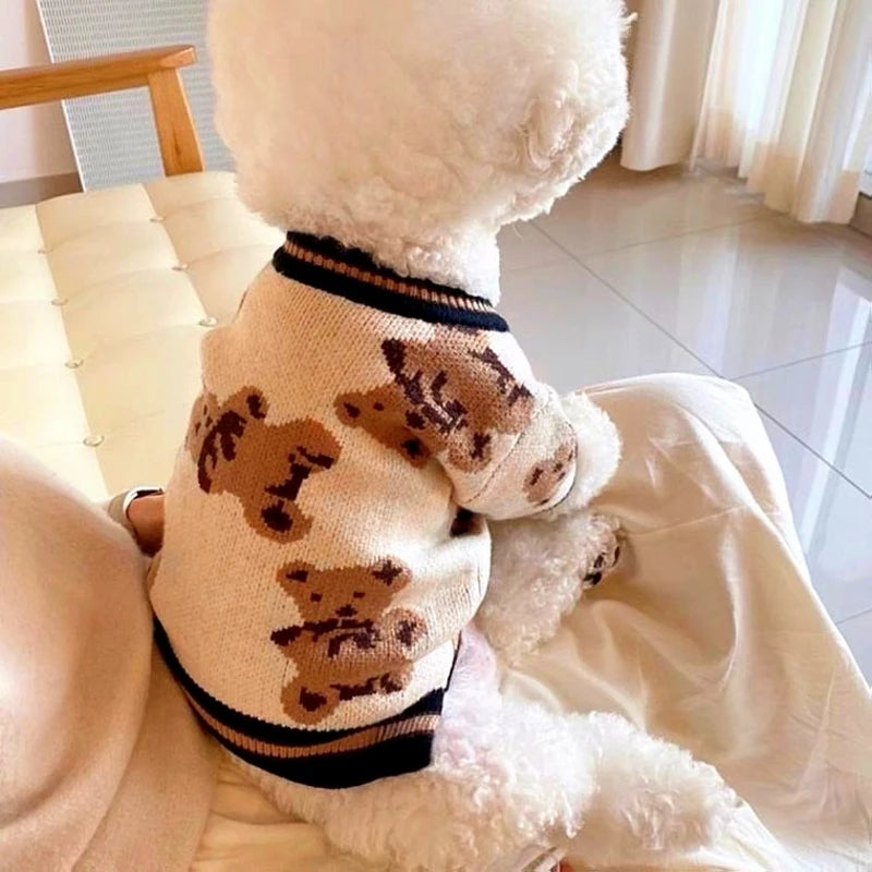 Doggyzstyle Premium Striped Cardigan Sweater For Dogs And Cats