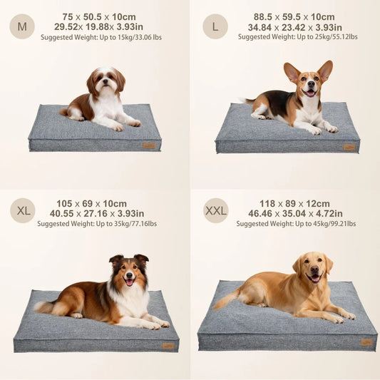 Large Dog Bed Washable Linen Orthopedic Dog Beds Waterproof Pet Pillow Mattress With Removable Cover