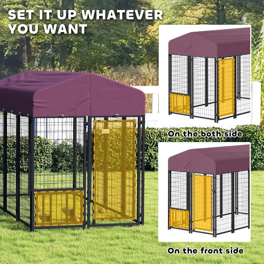 Heavy Duty Outdoor Dog Kennel With Roof And Secure Lock