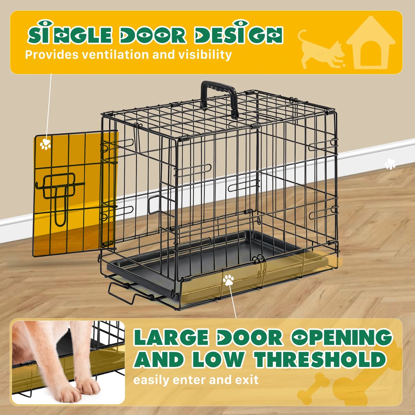 Jhk 18 Inch Single Door Dog Crate Metal Kennel