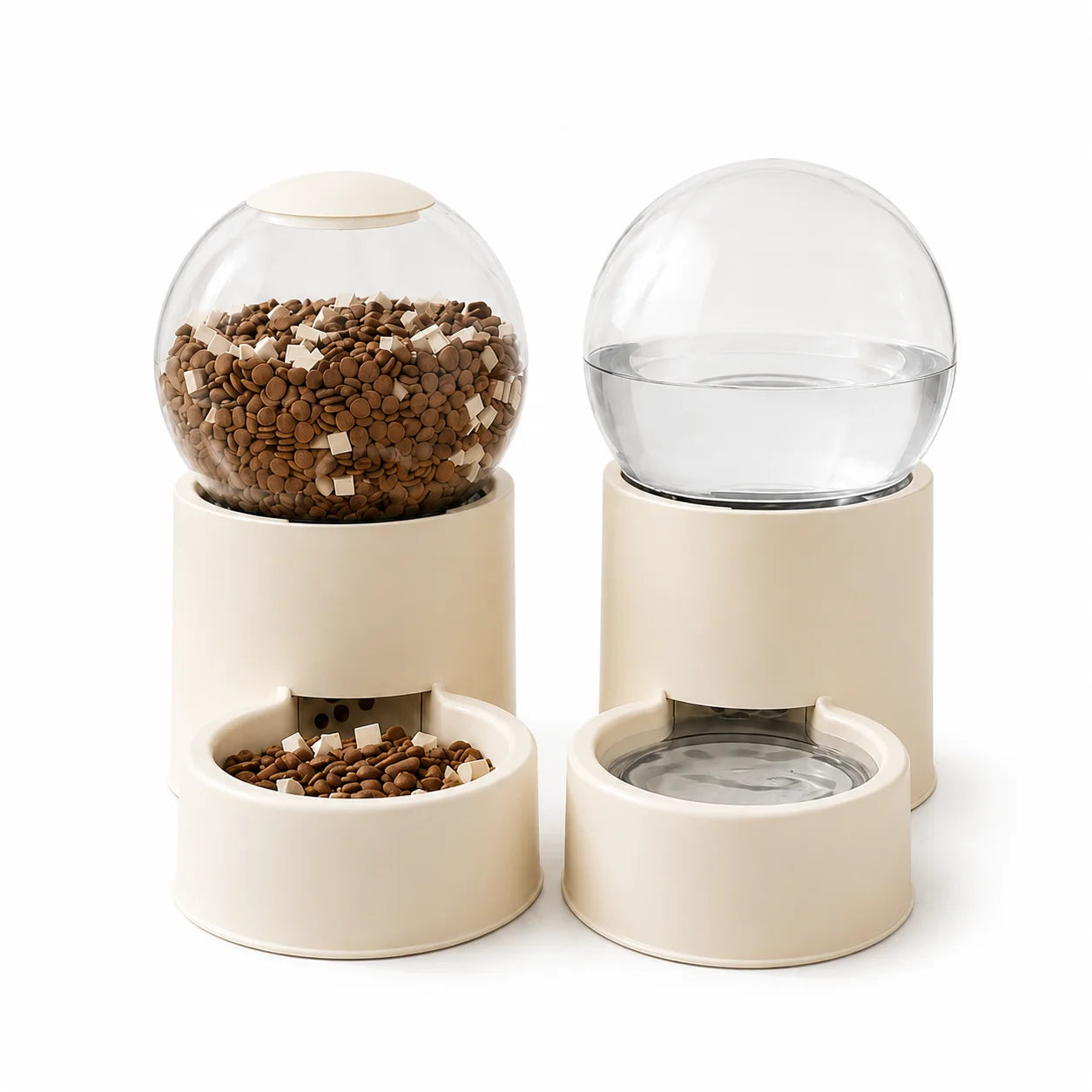 Automatic Cat Gravity Feeder And Water Dispenser With Dome Lid