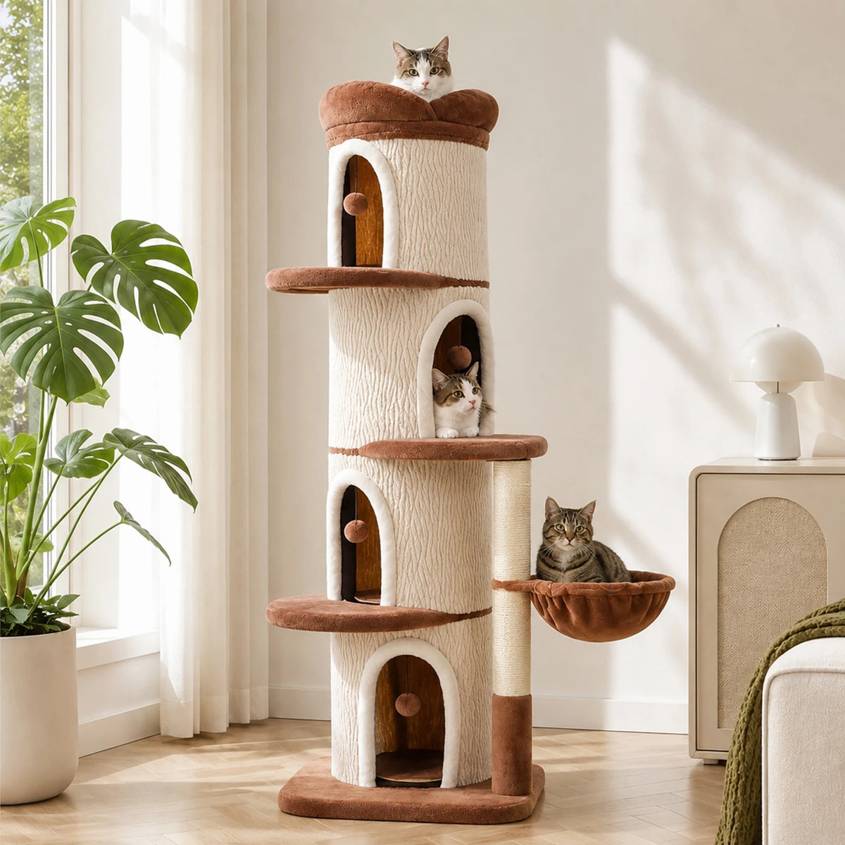 P Cat Tree Tower With Condos Scratching Posts And Bed