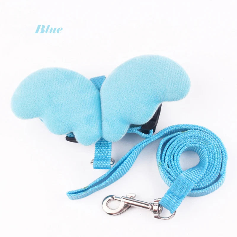 Cute Angel Wing Rabbit Harness And Leash For Pets Adjustable