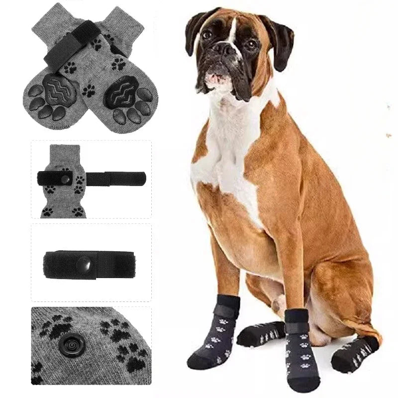 Dog Anti Slip Socks With Paw Pattern For Indoor Protection