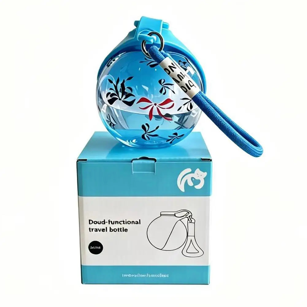 2-In-1 Portable Dog Water Bottle With Foldable Silicone Bowl Leakproof
