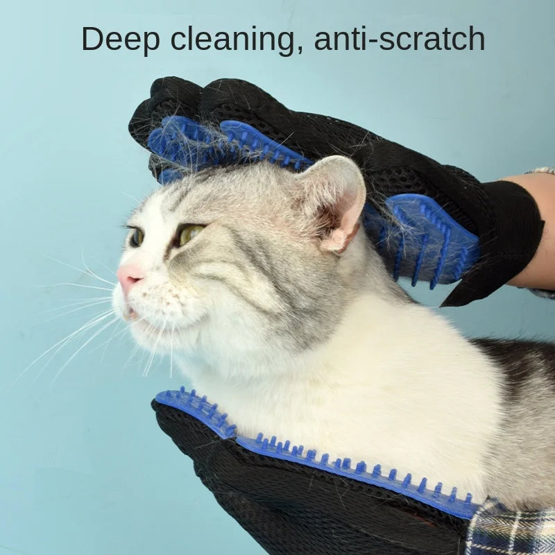 Silicone Pet Grooming Gloves For Cats And Dogs Hair Removal
