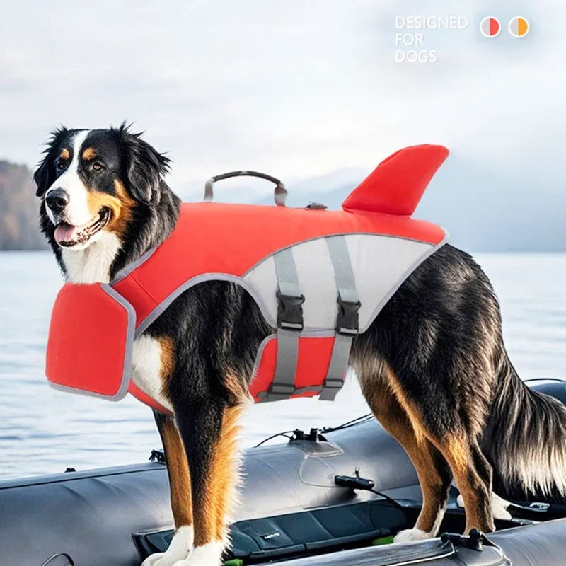 New Pet Dog Life Vest Shark Fin Shape Swimming Vest