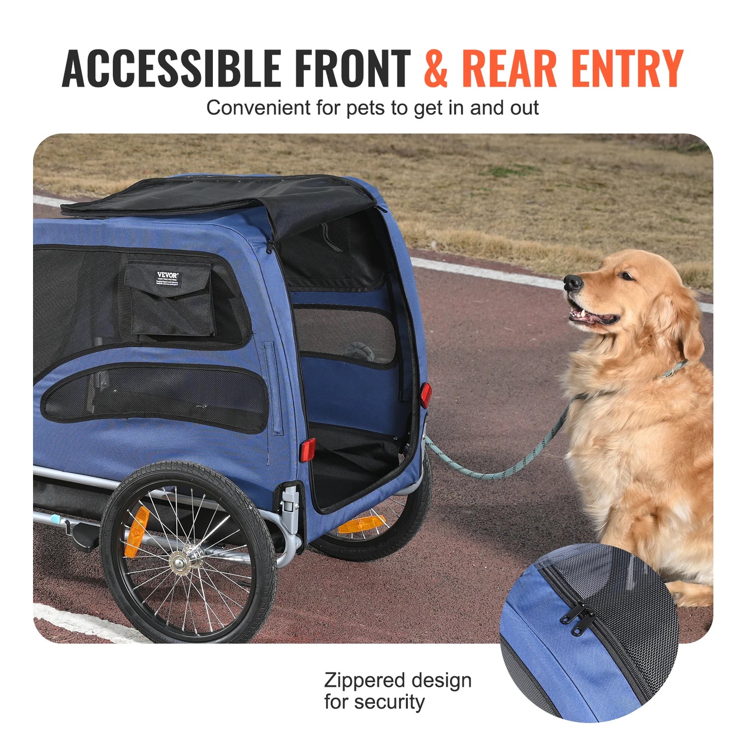 Pet Cart Bicycle Carrier Dog Trailer Collapsible Reflectors And Coupler