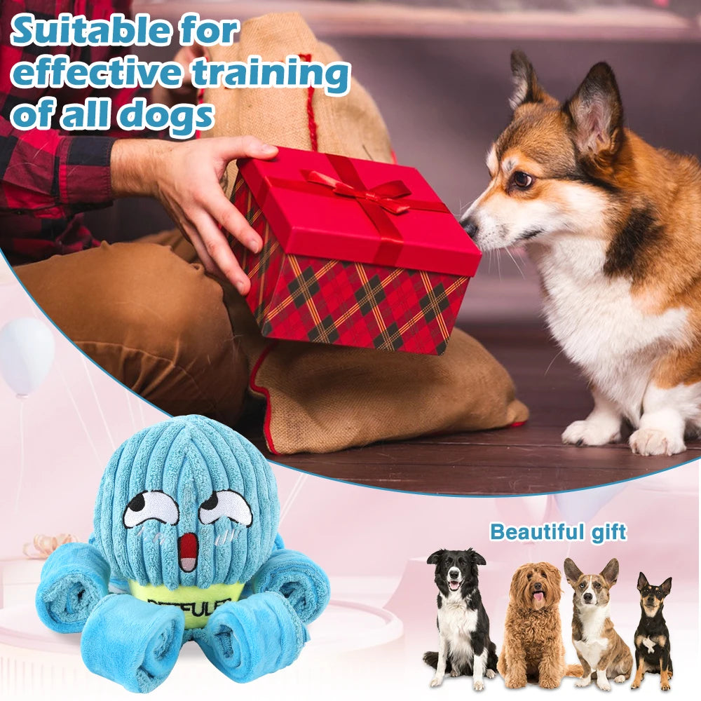Valentines Day Dog Snuffle Toy Plush Octopus Puzzle Chew Toy