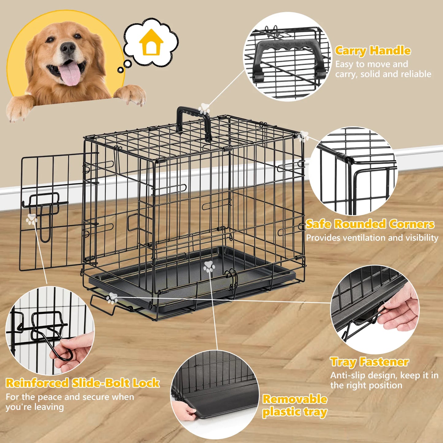 Jhk 18 Inch Single Door Dog Crate Metal Kennel