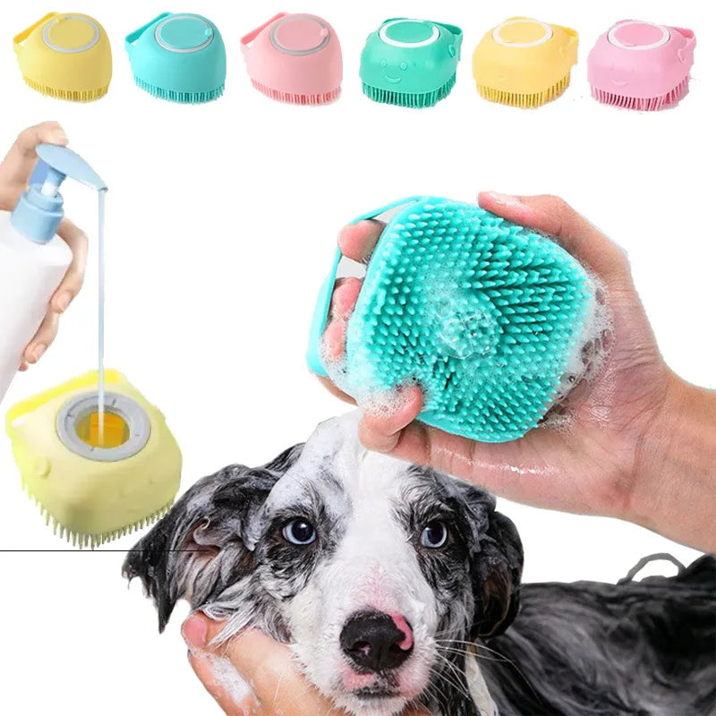 Strongwolf Silicone Pet Bath Massage Gloves Dog Cat Brush Accessory