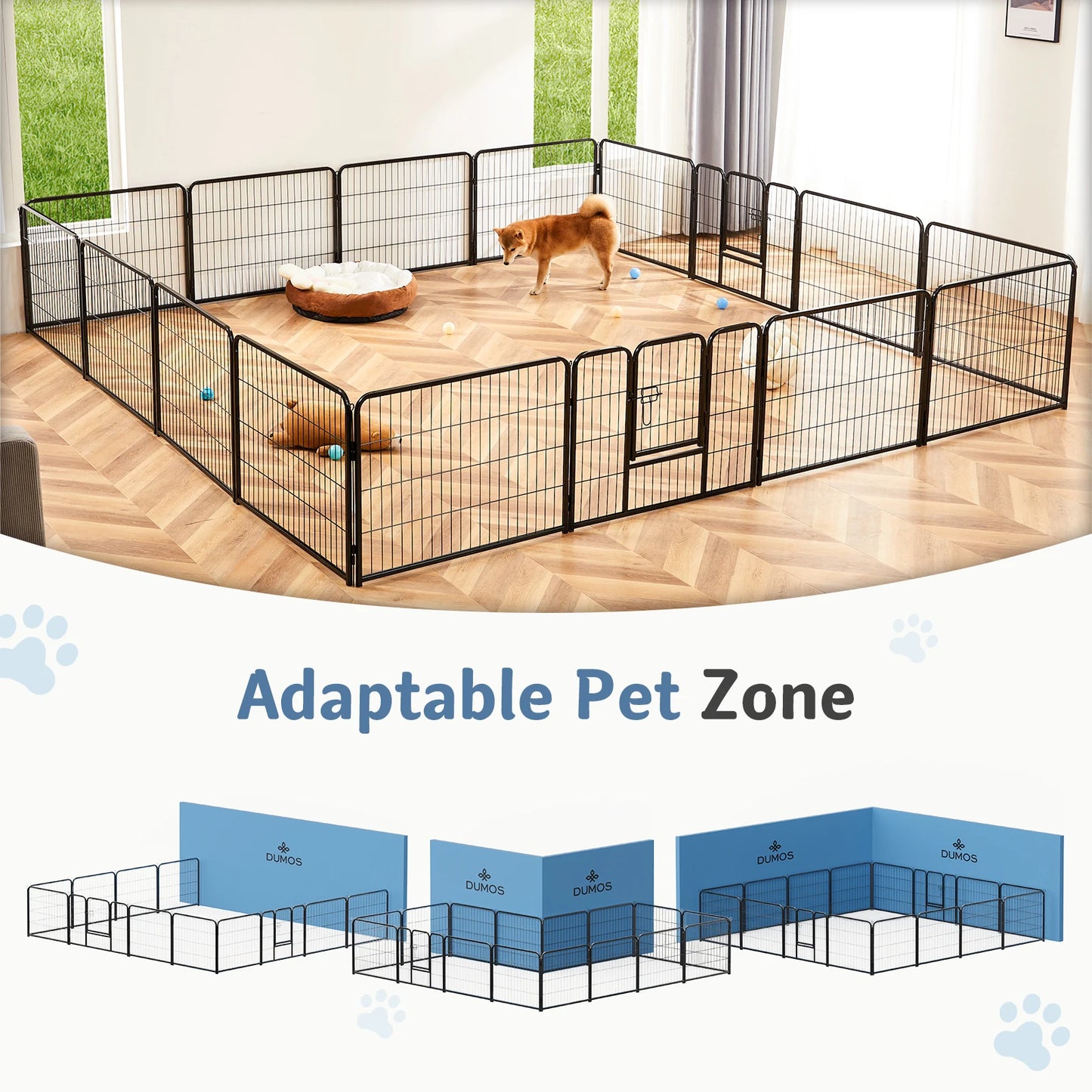 JHK 16-Panel Foldable Dog Playpen For Indoor Outdoor Use