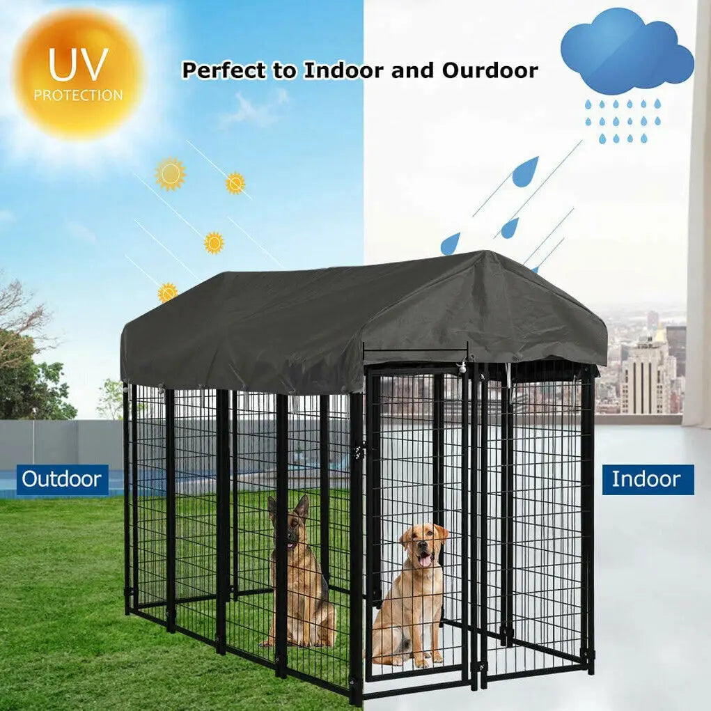 Dog Cage Outdoor Pet Run Enclosure With Roof Playpen
