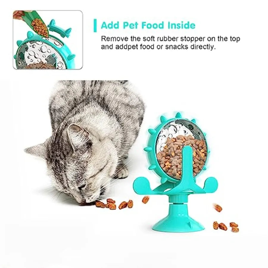 Rotating Interactive Cat And Dog Treat Dispenser Feeder Toy