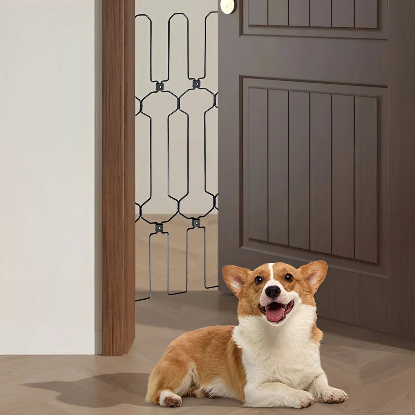 Metal Retractable Folding Pet Gate For Doorway Safety Barrier