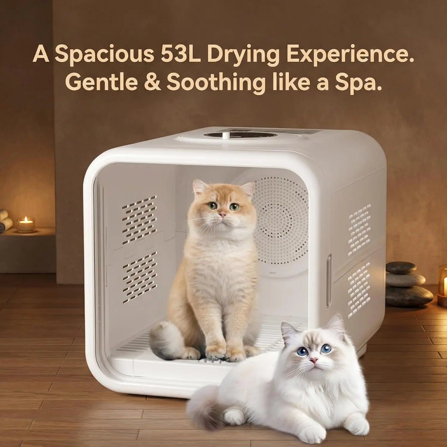 Quiet Pet Dryer Box 360 Degree Fast Dry Grooming Enclosed