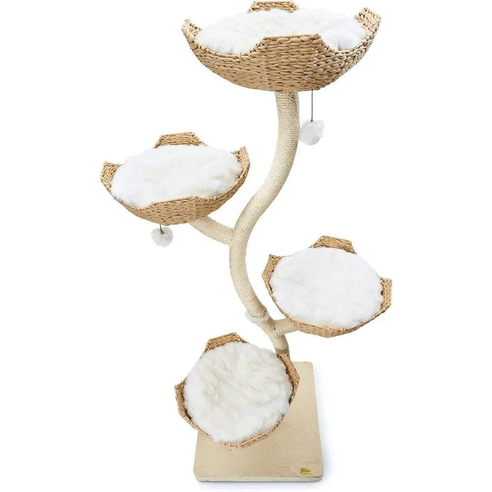 XMSJ Modern Cat Tree For Large Cats With Four Tiers