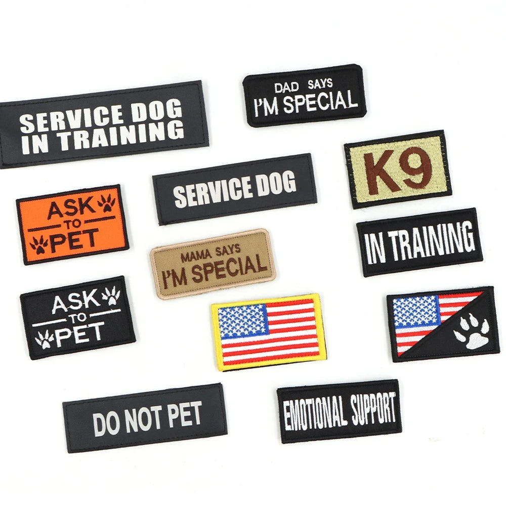 Nylon Military Dog Harness Vest Set With Leash Malinois Patches