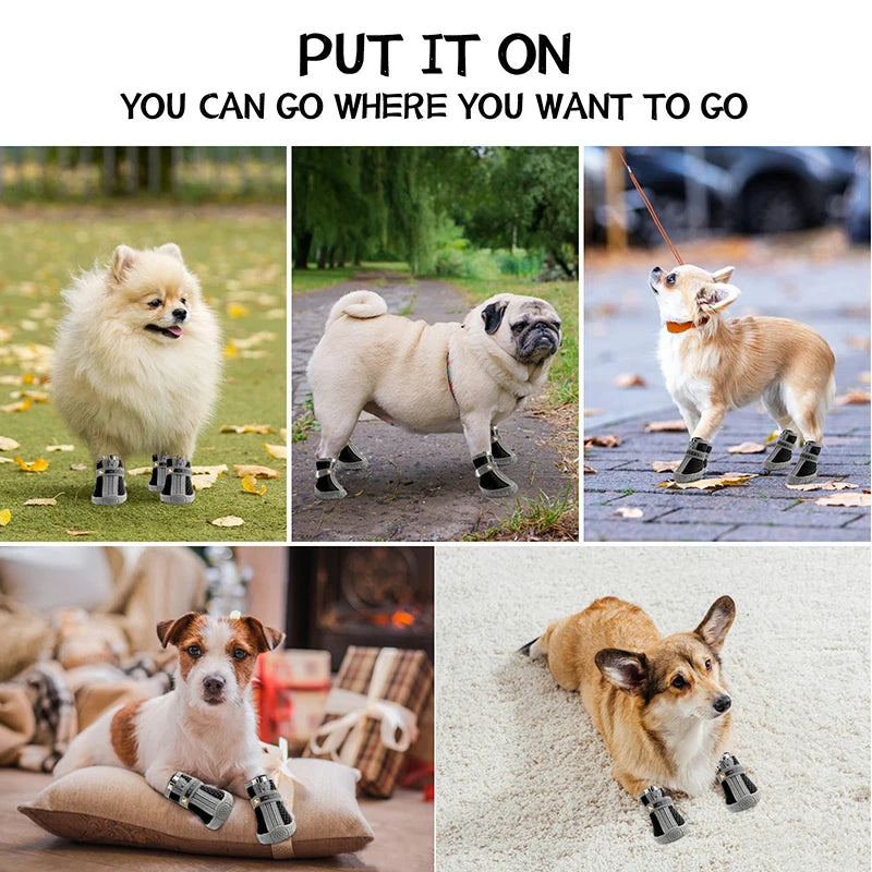 Hobbaggo Non Slip Breathable Dog Shoes With Plush Paw Protection