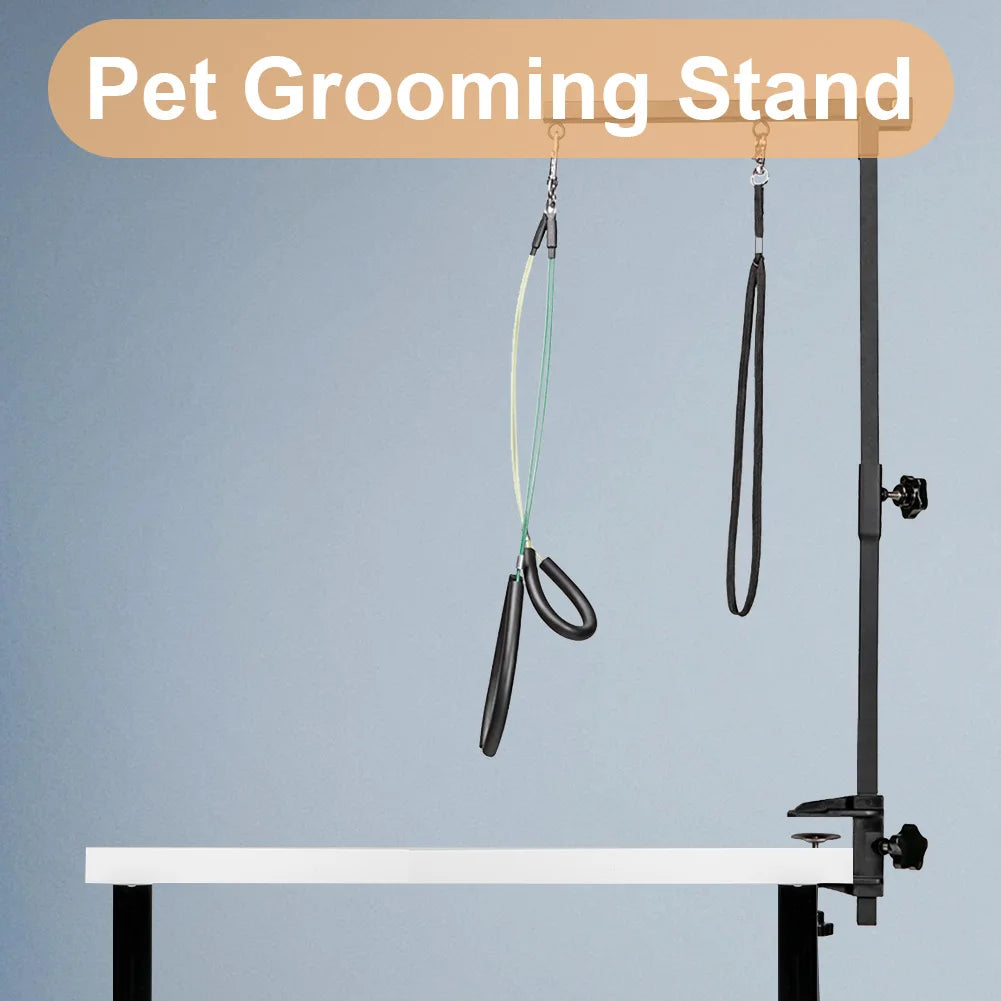 Pet Foldable Grooming Bracket With Restraint Rope Desk Table Hanger