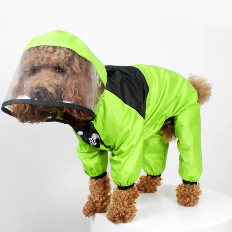 Transparent Hooded Dog Raincoat Waterproof Jumpsuit For Pets