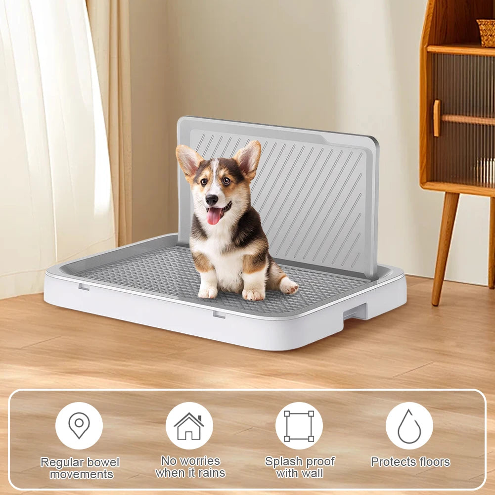 alloet Deluxe Dog Potty Tray With Pee Wall Pan Trainer