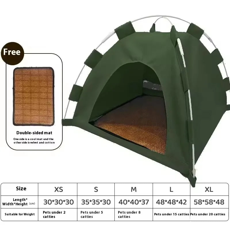 Portable Cat Tent Bed With Breathable Oxford Fabric And Mat