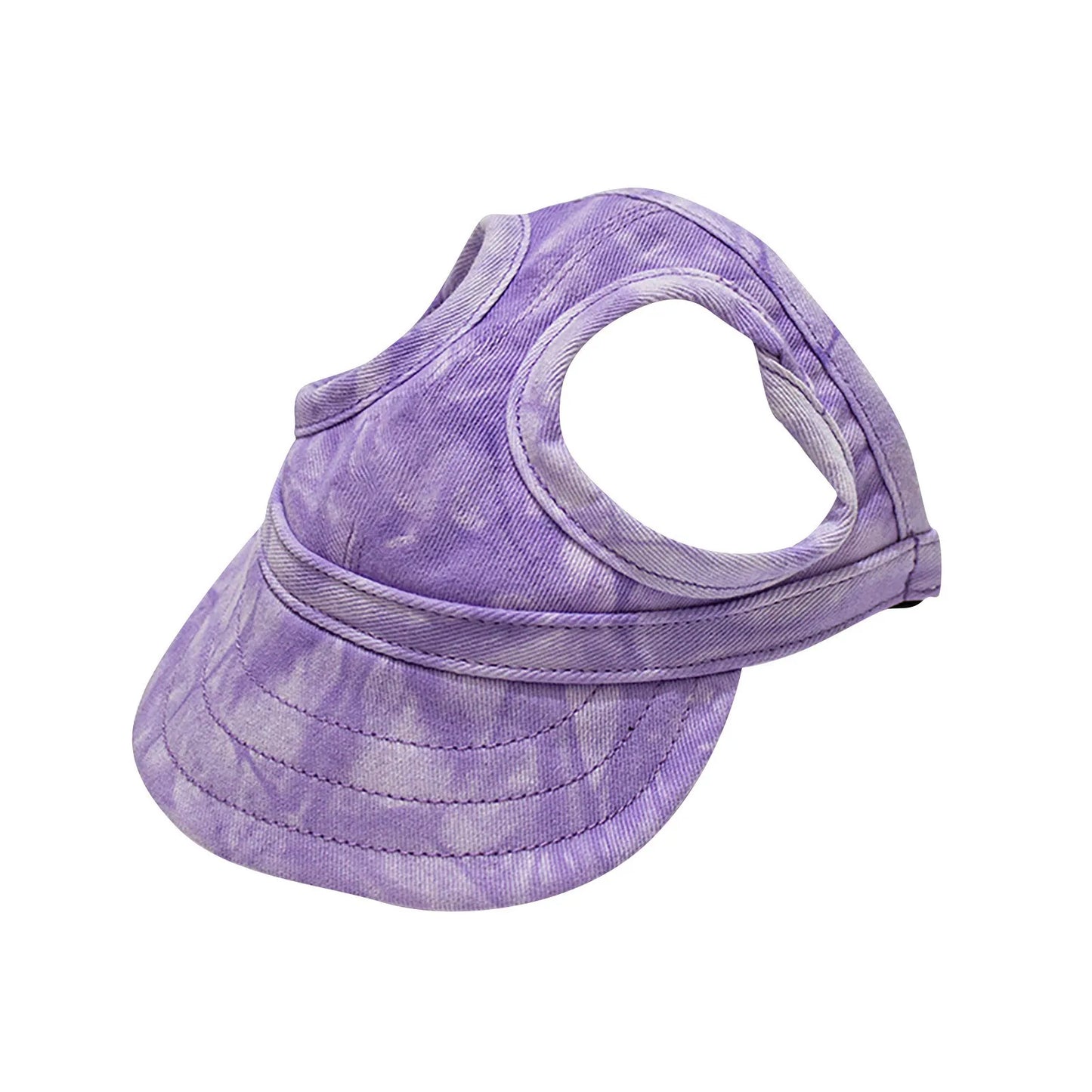 Dog Summer Oxford Visor Hat Leather Cap For Small Dogs