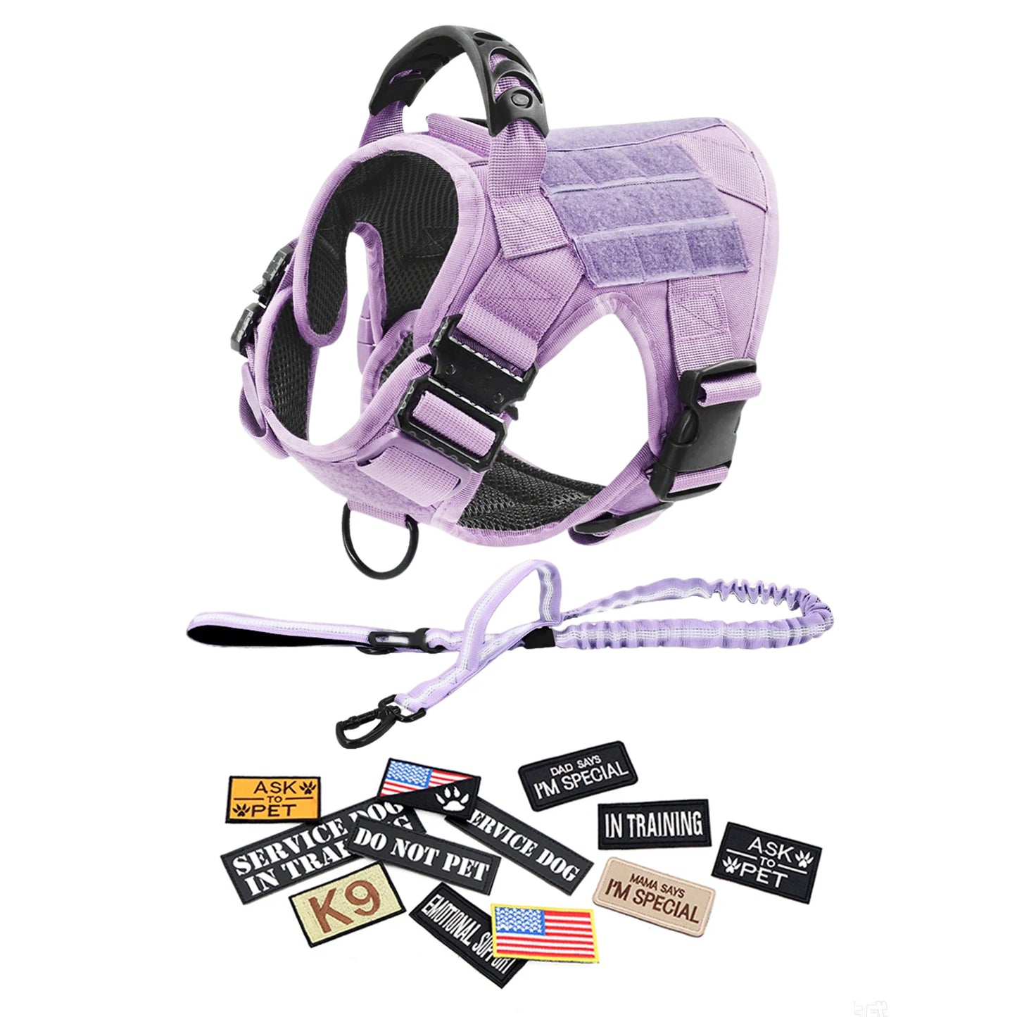Military Camouflage Dog Harness Vest With Leash For Training